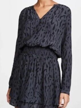 Rails Jazmine Mini Dress Cheetah Print Contemporary Boho Chic Anthro LBD L NWT